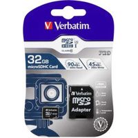 Verbatim MicroSDHC Pro 32GB Class 10 UHS-I incl Adapter - [47041]