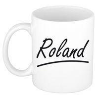 Roland voornaam kado beker / mok sierlijke letters - gepersonaliseerde mok met naam - Naam mokken - thumbnail