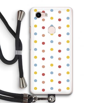 Bollen: Pixel 3 Transparant Hoesje met koord