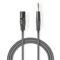 Nedis COTH15100GY30 audio kabel 3 m XLR 6.35mm Grijs - thumbnail