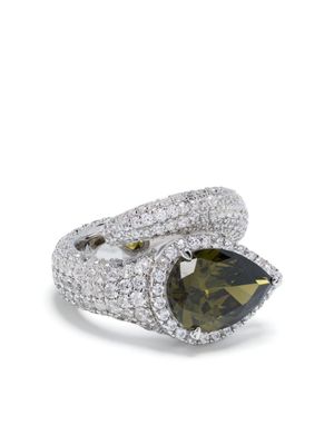 APM Monaco bague pavée de zircons - Argent