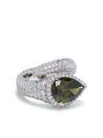 APM Monaco bague pavée de zircons - Argent