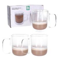 Koffieglazen - 4x - dubbelwandig - 400 ml - theeglazen - hittebestendig