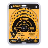 DEWALT Cirkelzaagbladenset DT10399-QZ zaagblad 3x 190 mm - thumbnail