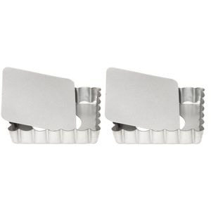 Set van 2x stuks vierkante mini taart/quiche bakvormen zilver 10 cm