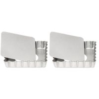 Set van 2x stuks vierkante mini taart/quiche bakvormen zilver 10 cm