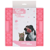 Eat Slow Live Longer Lick Mat Bones Pink