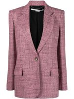 Stella McCartney blazer en laine à simple boutonnage - Rose - thumbnail