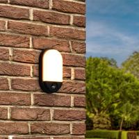 HOFTRONIC™ Trend - LED wandlamp met bewegingssensor - Incl. schemersensor - IP54 waterbestendig - 825 lumen - 3000K warm wit licht - 10 watt - Zwart - 5 jaar garantie