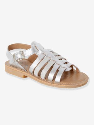 Leren sandalen voor meisjes zilver
