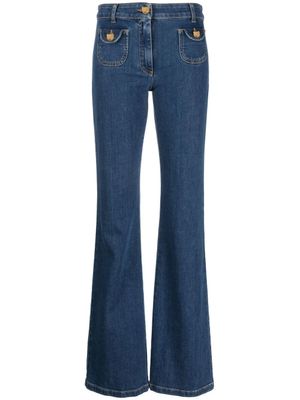 Moschino jean à boutons à logo - Bleu