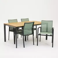 Tuinstoel Delia amandel met Arezzo tafel 160 x 90 cm