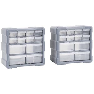 vidaXL Organisers met 12 lades 2 st 26,5x16x26 cm