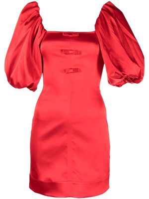 GANNI robe courte à manches bouffantes - Rouge