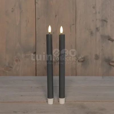 LED Dinerkaars 26cm Taupe 2st