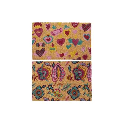 Deurmat DKD Home Decor Rubber Multicolour 2 Stuks Kokosvezel (60 x 40 x 1,5 cm)
