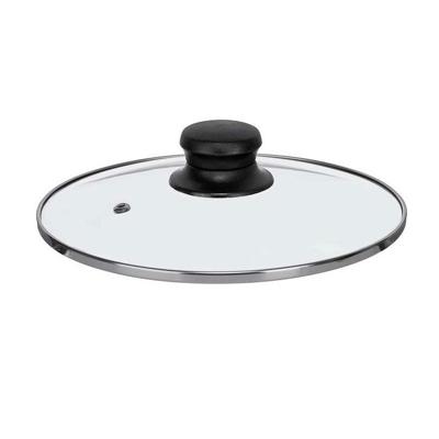 Universele pannendeksel voor pannen van 20,5 cm - glas - stoomgaatje - D20.5 x H6 cm