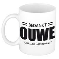 Bedankt ouwe - voor al die jaren top inzet - koffiemok - 300 ml - wit - VUT / pensioen - collega