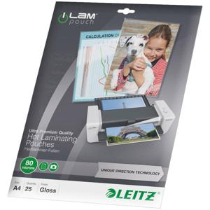 Leitz Lamineerfolie DIN A4 80 micron glanzend 25 stuk(s)