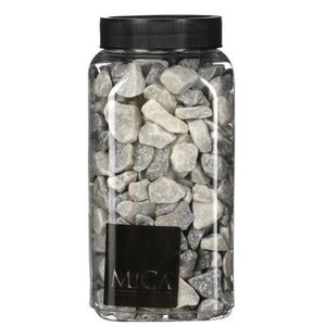 Mica decoratie steentjes/kiezeltjes licht grijs  650 ml   -