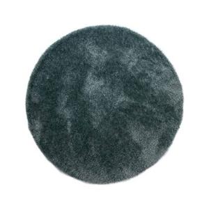 Tapeso Rond hoogpolig vloerkleed velvet - Posh blauw - 200 cm rond