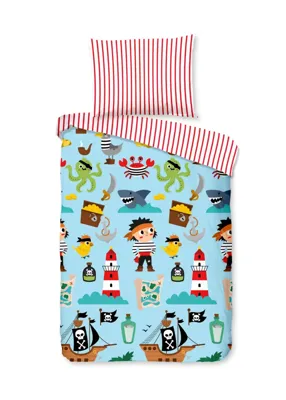 Good Morning Peuter dekbedovertrek "piraten/ zee thema" - Multi - (120x150 cm) - Katoen Good Morning Peuter dekbedovertrek "piraten/ zee thema" - Multi - (120x150 cm) - Katoen