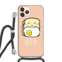 Sleep All Day: iPhone 11 Pro Max Transparant Hoesje met koord