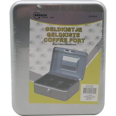 Geldkist - metaal - 20 x 16 x 9 cm - geldlade - cilinderslot