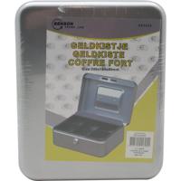 Geldkist - metaal - 20 x 16 x 9 cm - geldlade - cilinderslot