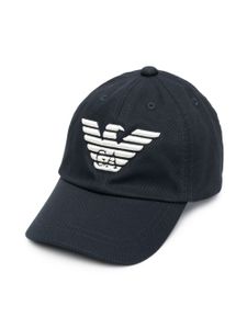 Emporio Armani Kids logo-embroidered baseball cap - Bleu