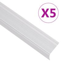 Trapneuzen L-vormig 5 st 90 cm aluminium zilverkleurig