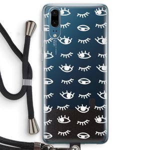 Eye pattern #3: Huawei P20 Transparant Hoesje met koord