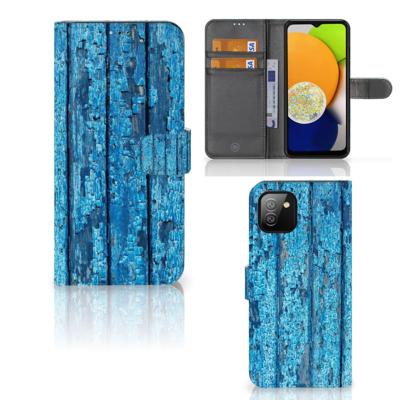 Samsung Galaxy A03 | Book Style Case | Wood Blue