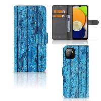 Samsung Galaxy A03 | Book Style Case | Wood Blue