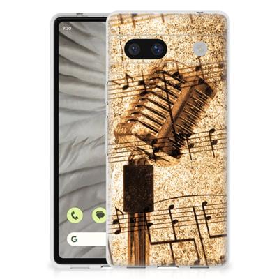 Google Pixel 7A | Siliconen hoesje | met foto Bladmuziek Google Pixel 7A | Siliconen hoesje | met foto Bladmuziek