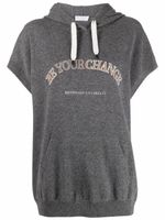 Brunello Cucinelli hoodie à slogan imprimé - Gris