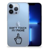 Apple iPhone 13 Pro Silicone-hoesje Finger Don't Touch My Phone - thumbnail