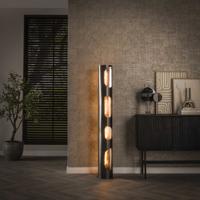 LifestyleFurn Vloerlamp 'Tricha' Zwart Nikkel, 130cm hoog