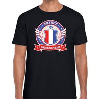 Zwart France drinking team t-shirt heren - thumbnail