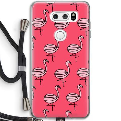Flamingo: LG V30 Transparant Hoesje met koord