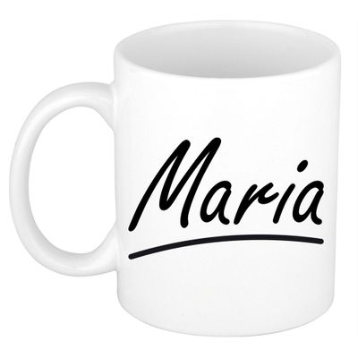 Naam cadeau mok / beker Maria met sierlijke letters 300 ml Naam cadeau mok / beker Maria met sierlijke letters 300 ml