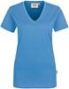 Hakro 126 Women's V-neck shirt Classic - Malibu Blue - 3XL