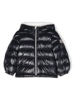 Moncler Enfant doudoune à patch logo en coton - Bleu