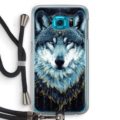 Darkness Wolf: Samsung Galaxy S6 Transparant Hoesje met koord