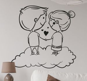Sticker verliefd stel wolken