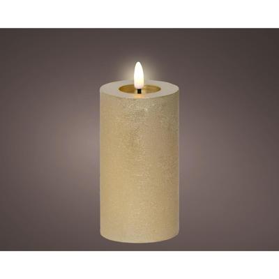 LED Kaars wax goud Ø7xH15cm