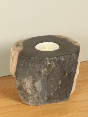 Waxinelichtje versteend hout nr. 18