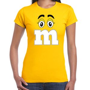 Verkleed t-shirt M voor dames - geel - carnaval/themafeest kostuum