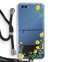 Gele bloemen: Honor 10 Transparant Hoesje met koord