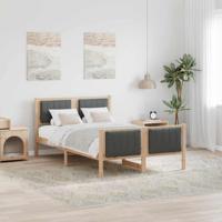 Bedframe Bruin en donkergrijs 120 x 190 cm Massief grenenhout